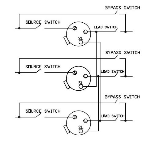 Star wiring schema of step voltage regulator